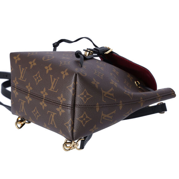 Louis Vuitton Montsouris BB NM Backpack Brown Monogram Black Drawstring - Picture 6 of 8